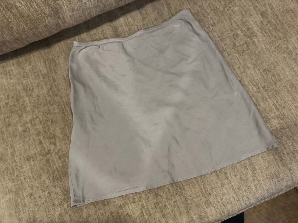 Topshop Grey Satin Skirt Size US 6 UK 10